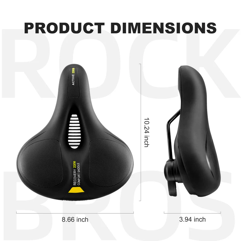 ROCKBROS Comfort Bike Saddle Soft Wide Seat for Men Women with Shock Absorption